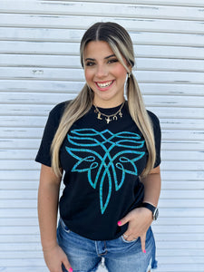 Turquoise Boot Stitch T-shirt