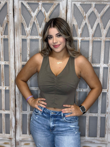 Erika Crop Top - Olive