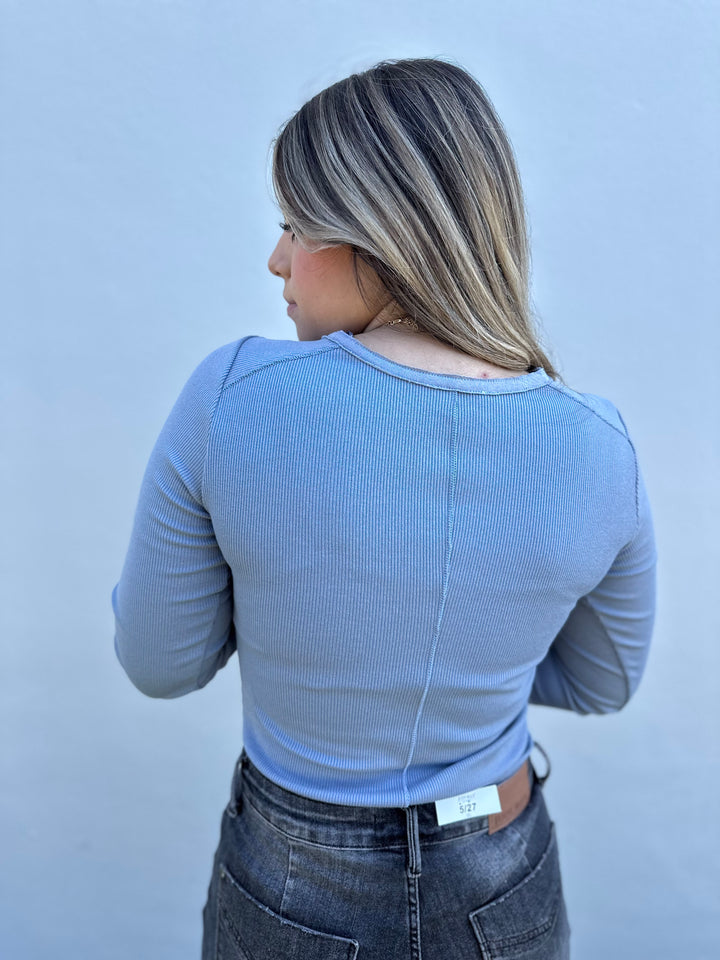 Be Fearless Blue Grey Bodysuit