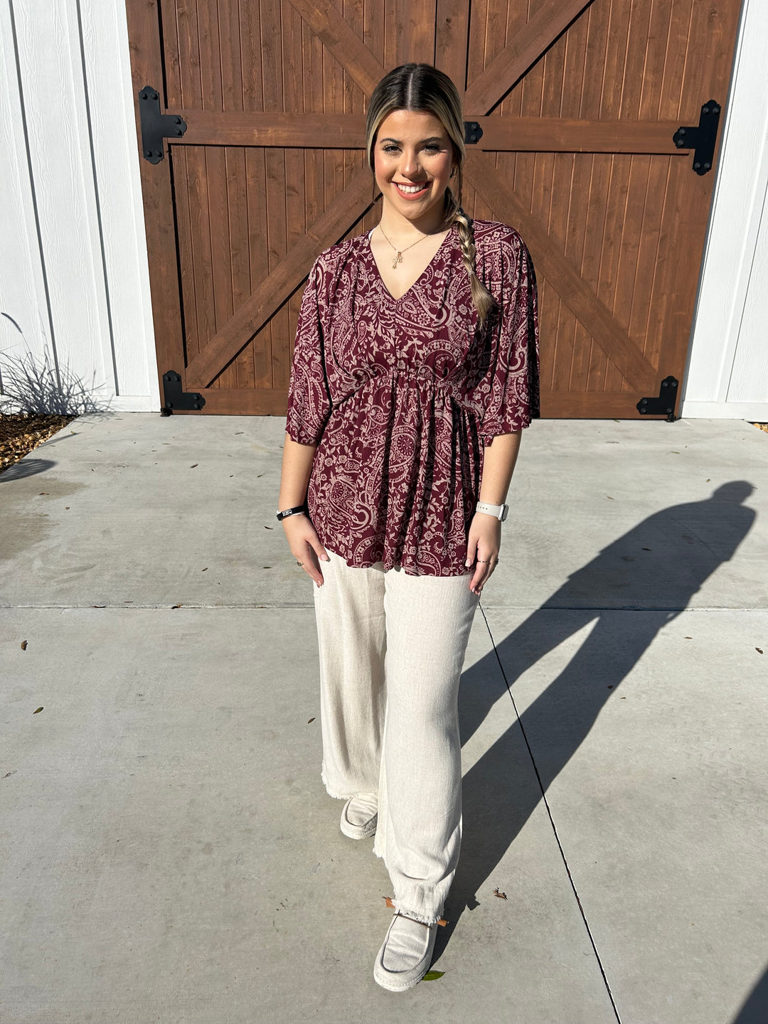 Melanie Maroon Blouse