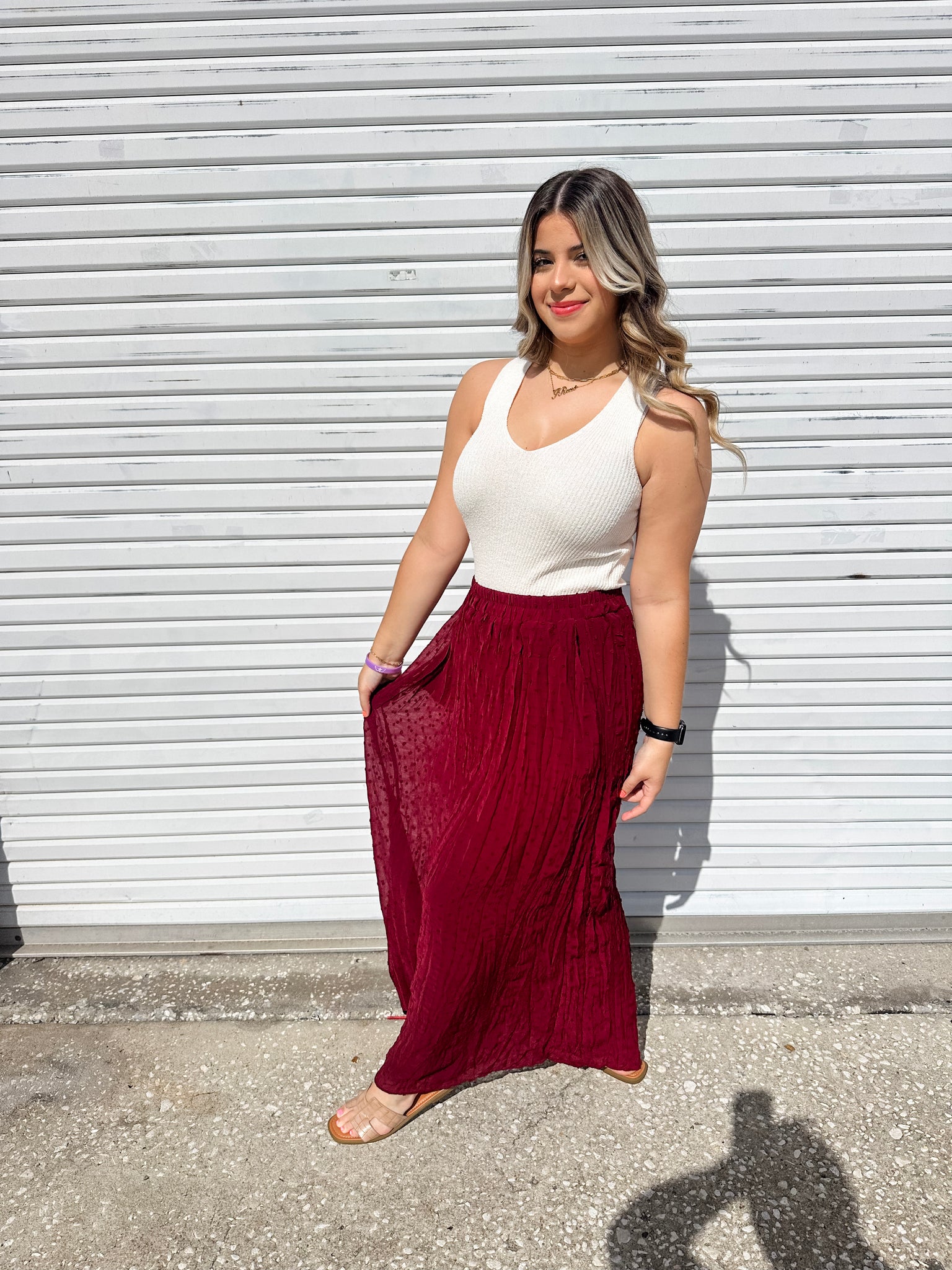 Brinley Burgundy Skirt