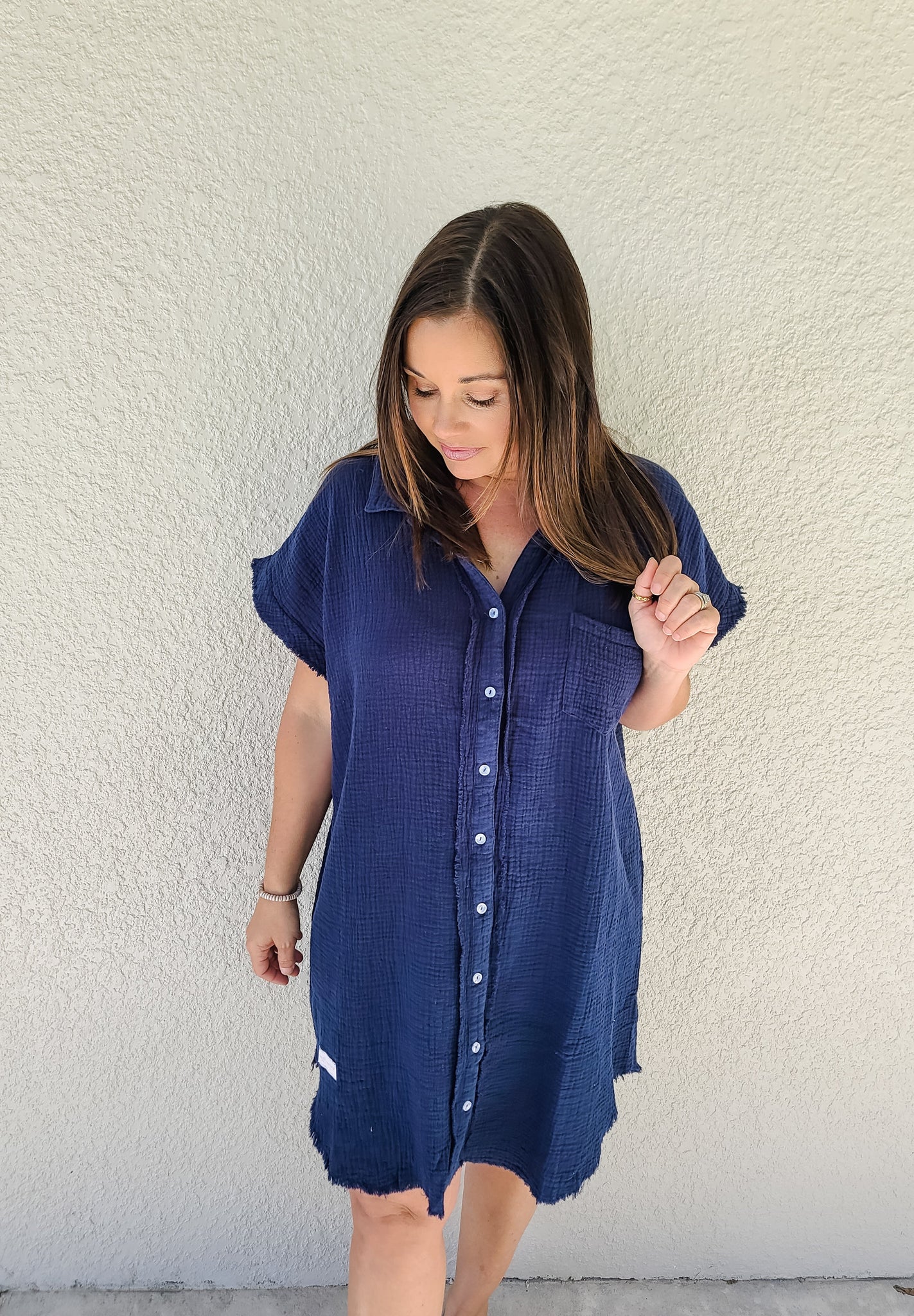 Keep It Casual Simply Southern Dress - NAVY