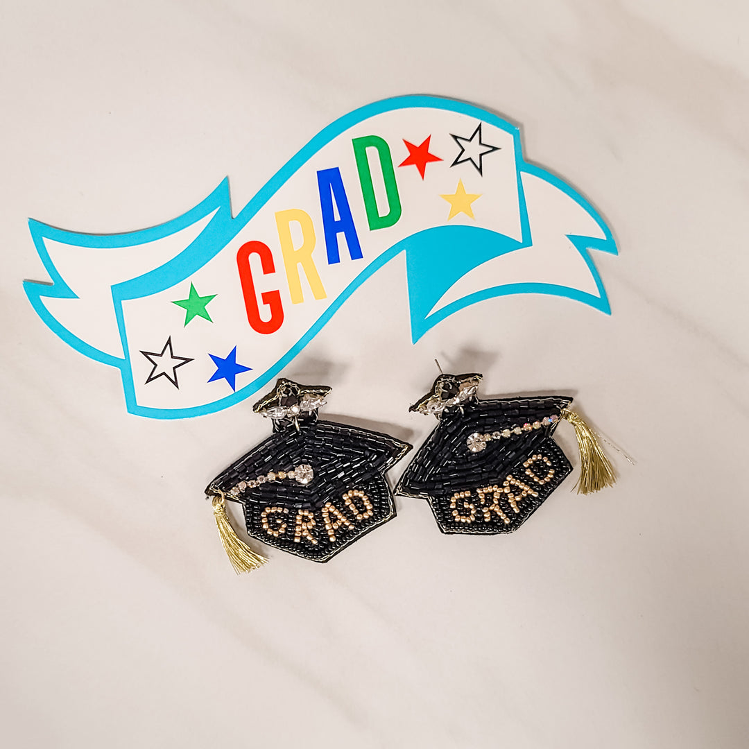 Grad Earrings - Black