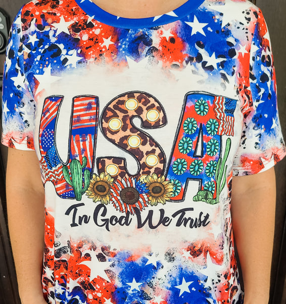 USA Leopard T-Shirt