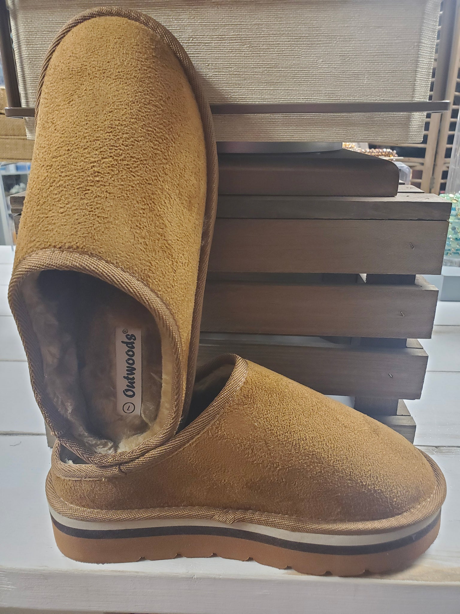 Outwoods Gabby Platform Slipper-Whiskey