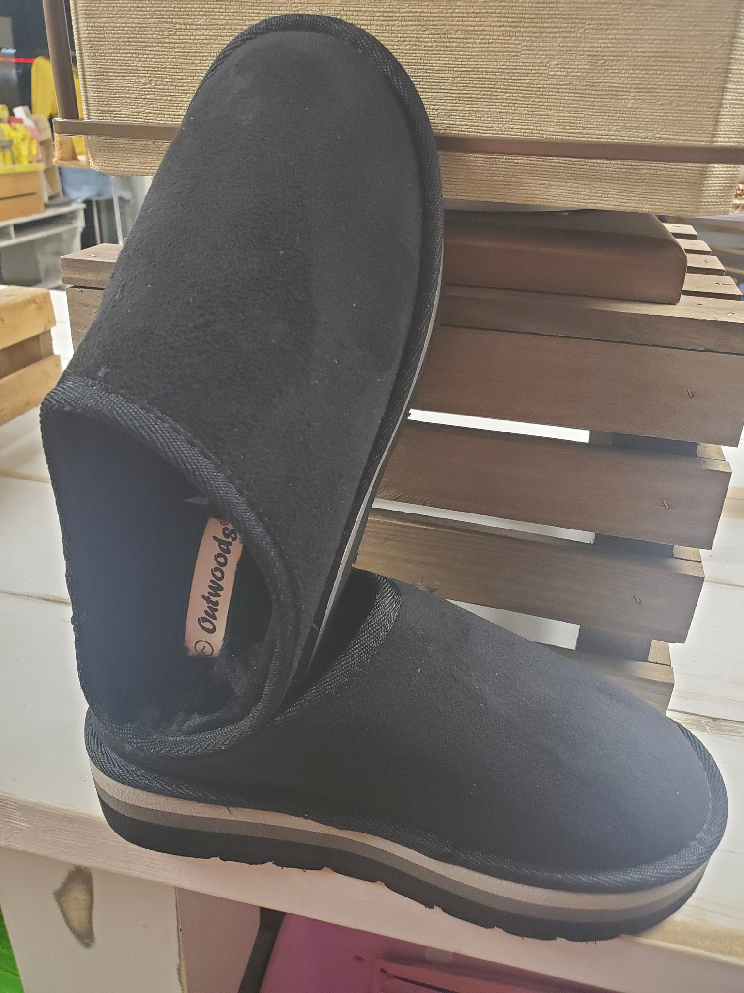 Outwoods Gabby Platform Slipper-Black