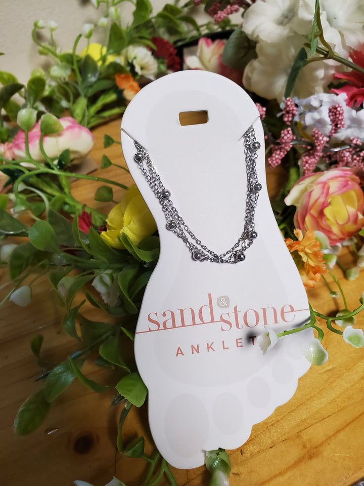 Sand &amp; Stone Silver Anklets 2, 4, 10, 12, 18