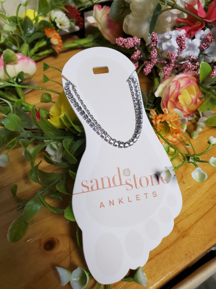 Sand &amp; Stone Silver Anklets 6, 8, 14, 16