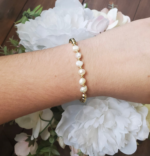 Glam Stretch Bracelets with Pearls
