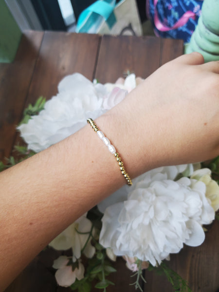 Glam Stretch Bracelets with Pearls