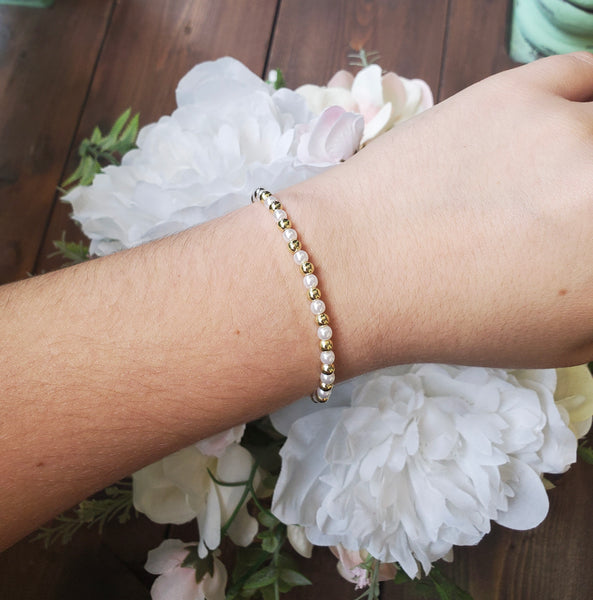 Glam Stretch Bracelets with Pearls