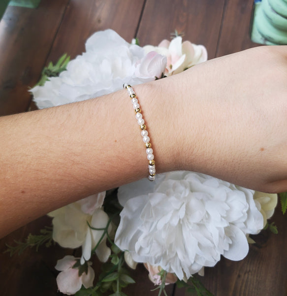 Glam Stretch Bracelets with Pearls