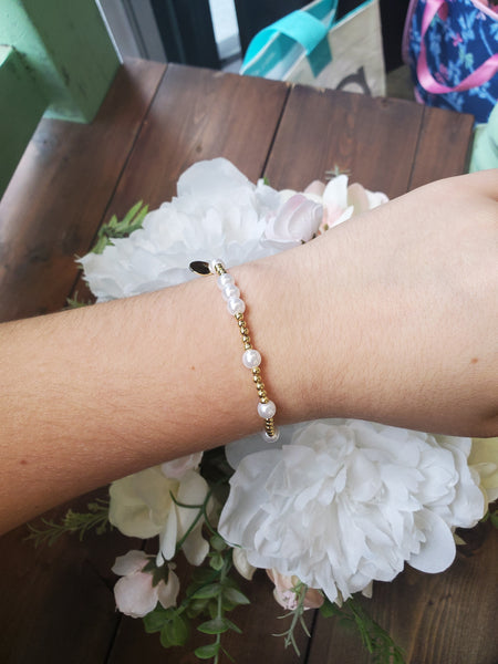 Glam Stretch Bracelets with Pearls