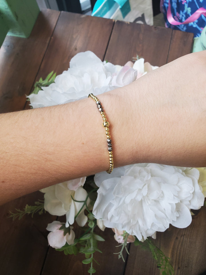 Glam Stretch Bracelets with Colored Beads
