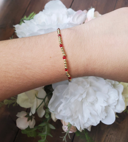 Glam Stretch Bracelets with Colored Beads