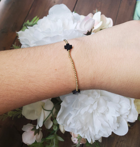 Glam Stretch Bracelets with Colored Beads