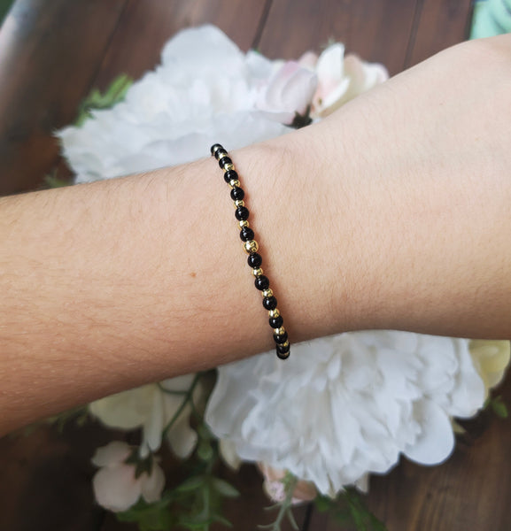 Glam Stretch Bracelets with Colored Beads