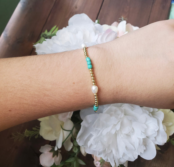 Glam Stretch Bracelets with Colored Beads