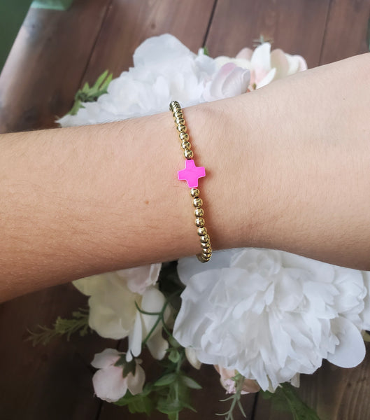 Glam Stretch Bracelets with Colored Beads