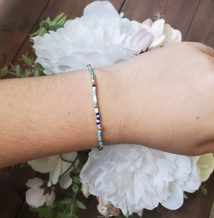 Glam Stretch Bracelets with Colored Beads