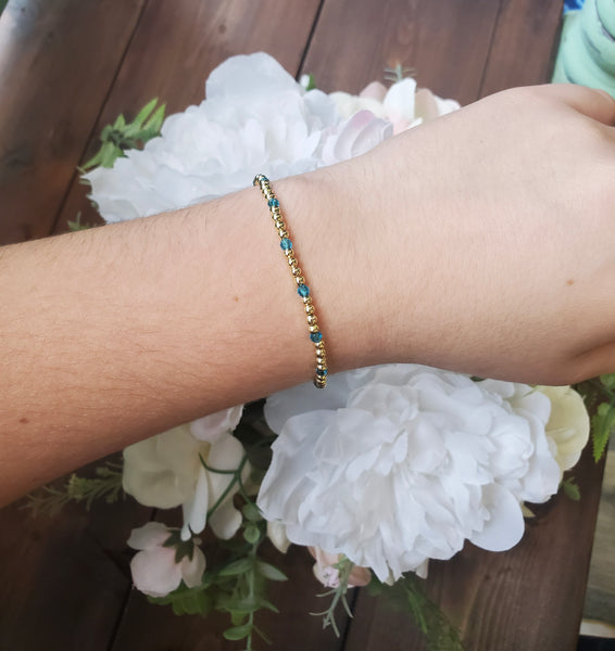 Glam Stretch Bracelets with Colored Beads