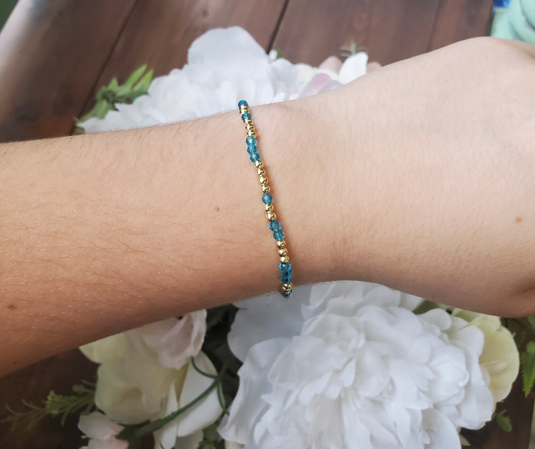 Glam Stretch Bracelets with Colored Beads