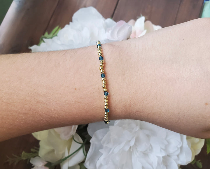Glam Stretch Bracelets with Colored Beads