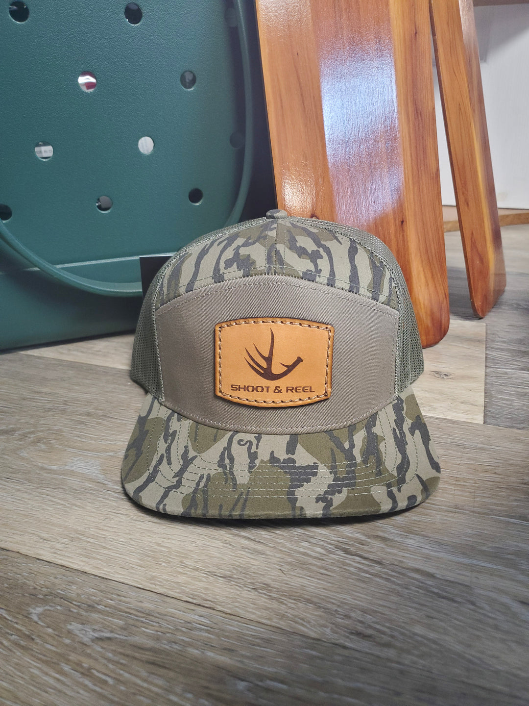 Shoot &amp; Reel 7 Panel Antler Patch Hat