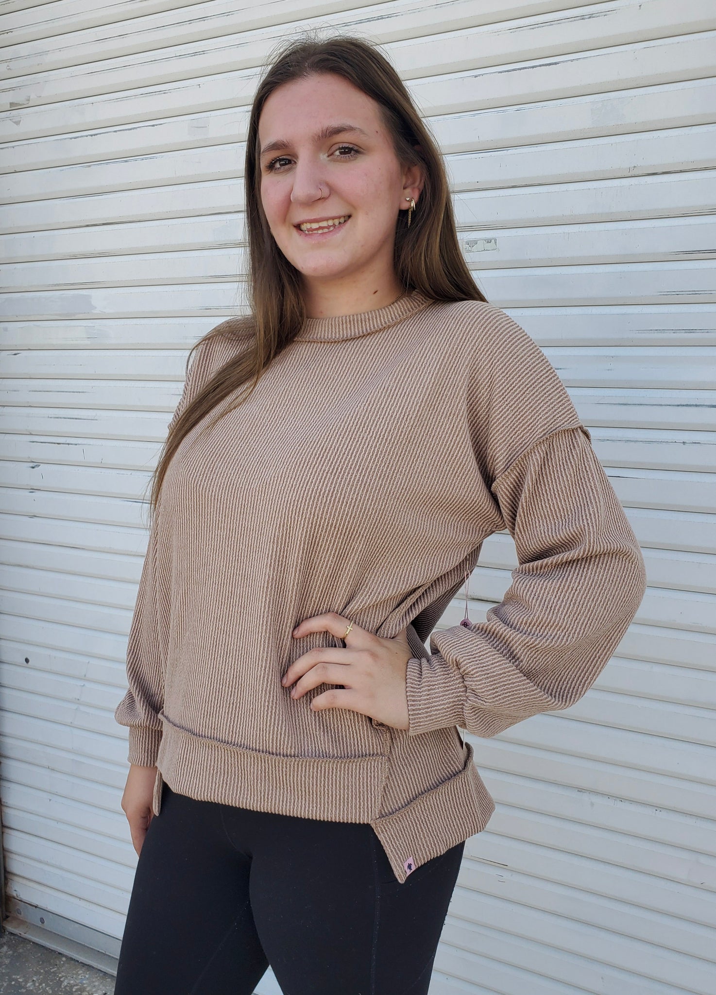 Brown Sugar Textured Pullover