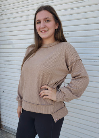 Brown Sugar Textured Pullover