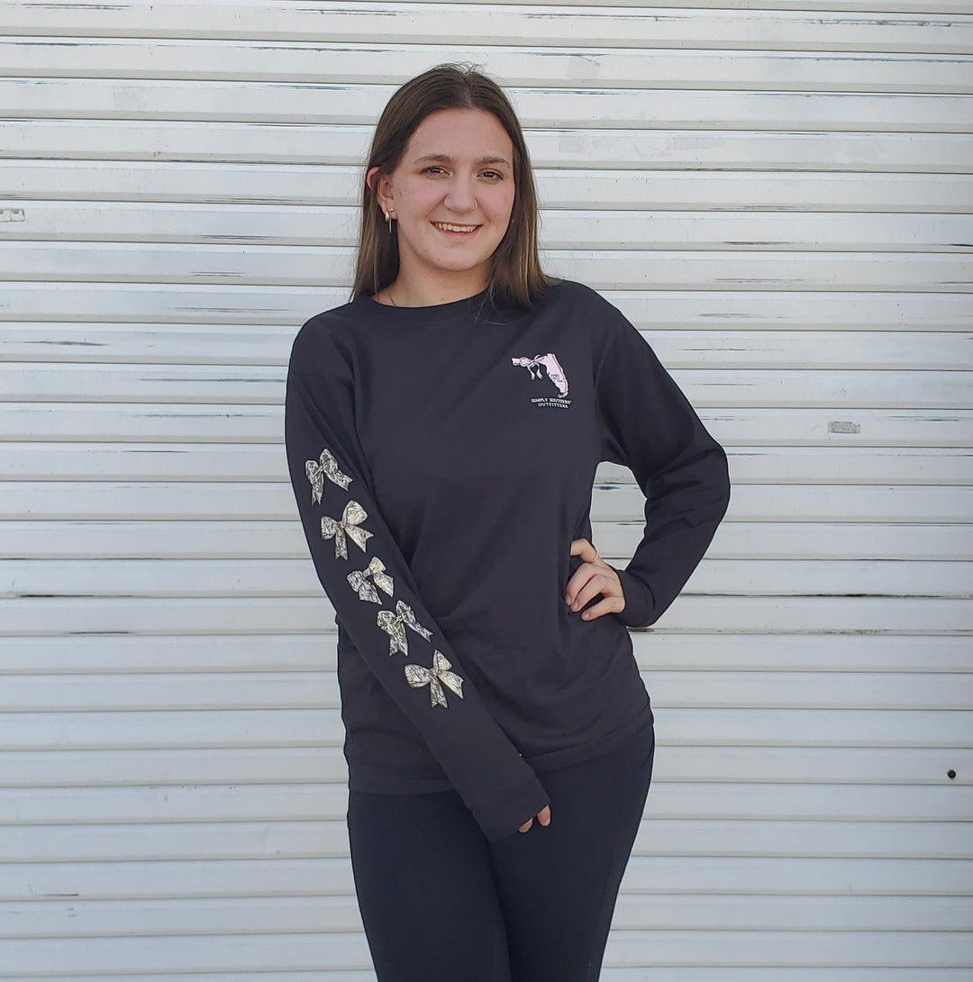 Florida Camo &amp; Bows-Adult and Youth Long Sleeve Tee