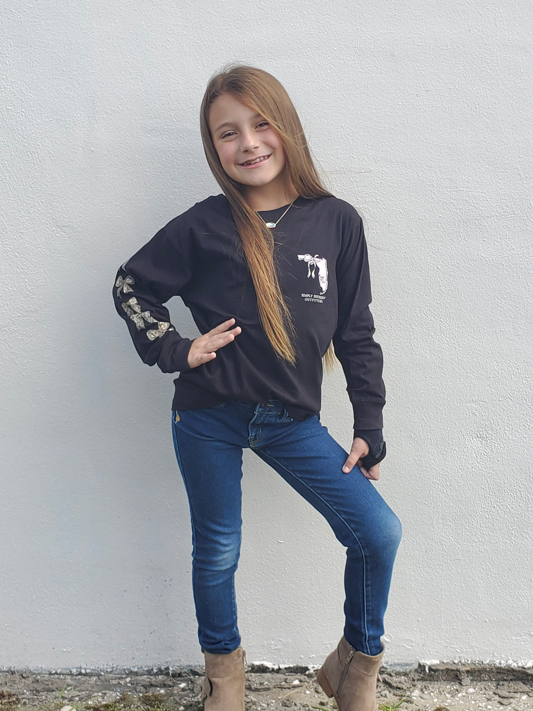 Florida Camo &amp; Bows-Adult and Youth Long Sleeve Tee