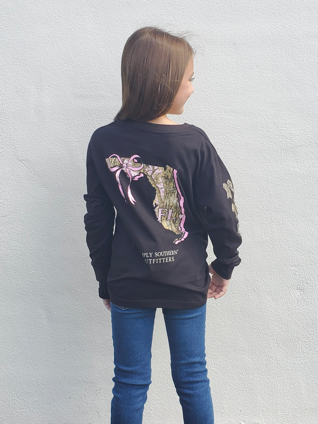 Florida Camo &amp; Bows-Adult and Youth Long Sleeve Tee