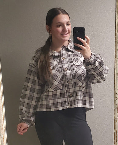 Plaid if you Please Crop Jacket