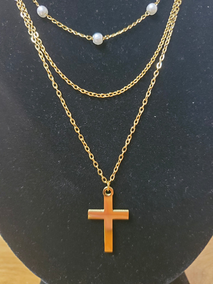 Layered Cross Necklace