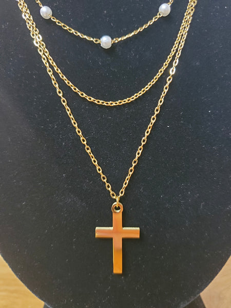 Layered Cross Necklace