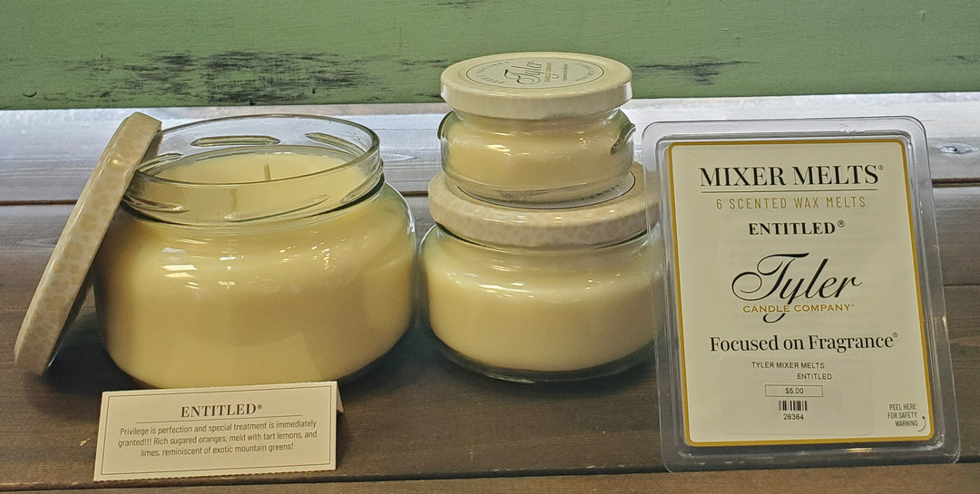 Tyler Candle Company~Entitled (starting at $5.00)