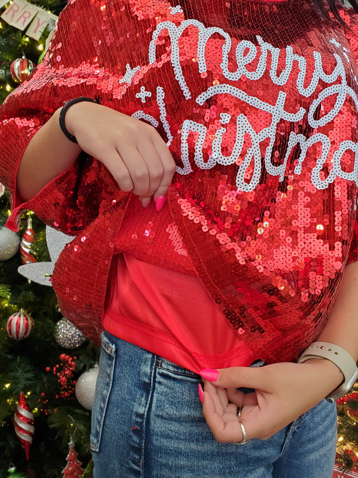 Merry &amp; Bright Sequin Pullover