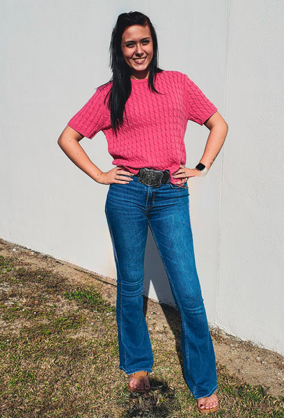 Braided Bliss Sweater in Pink
