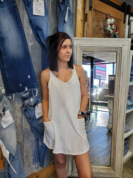 Athleisure Dress with Shorts - Pearl