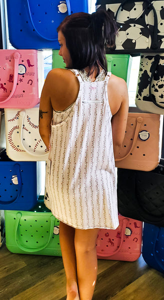 Athleisure Dress with Shorts - Blush Stripe