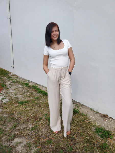 Garden Crop Top in White