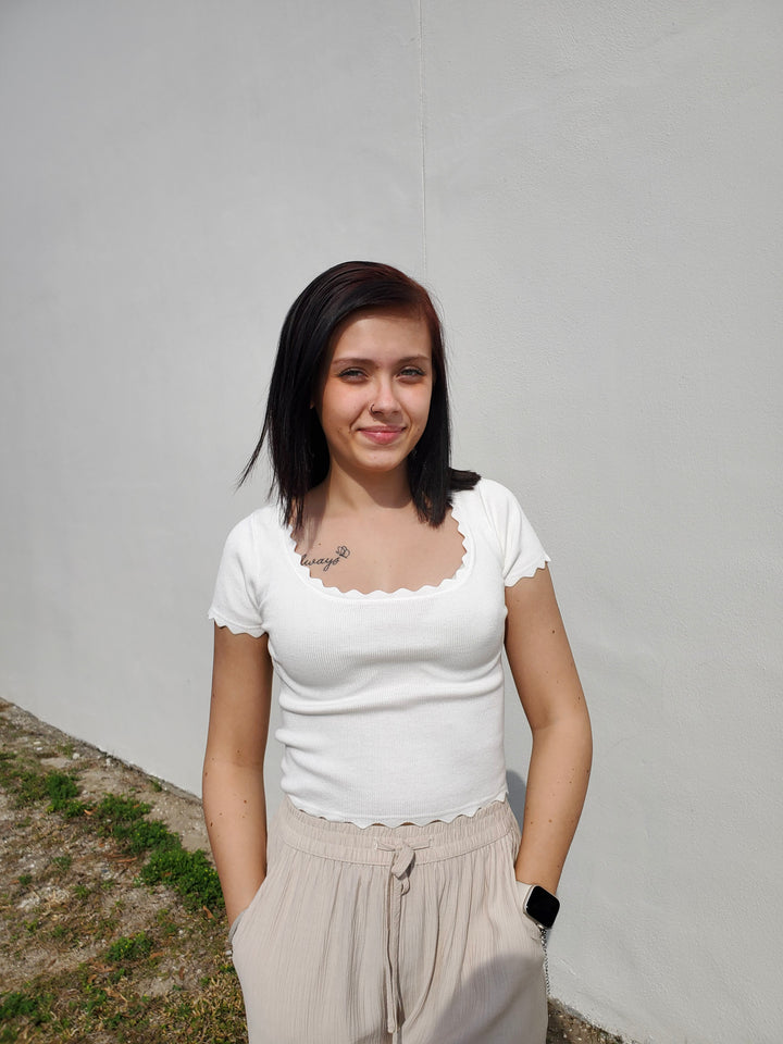 Garden Crop Top in White