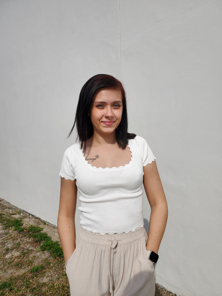 Garden Crop Top in White