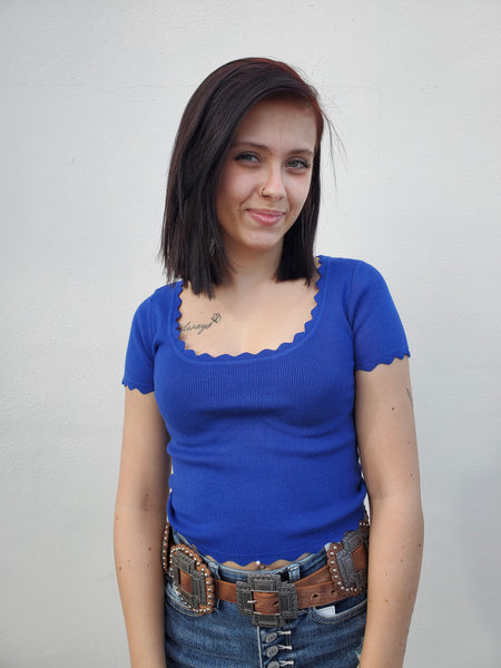 Garden Crop Top in Blue