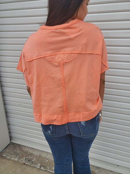 Girls Just Wanna Be Comfy Top in Coral