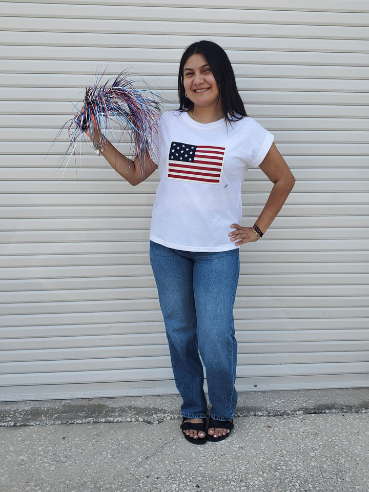 USA Flag Patch Tee