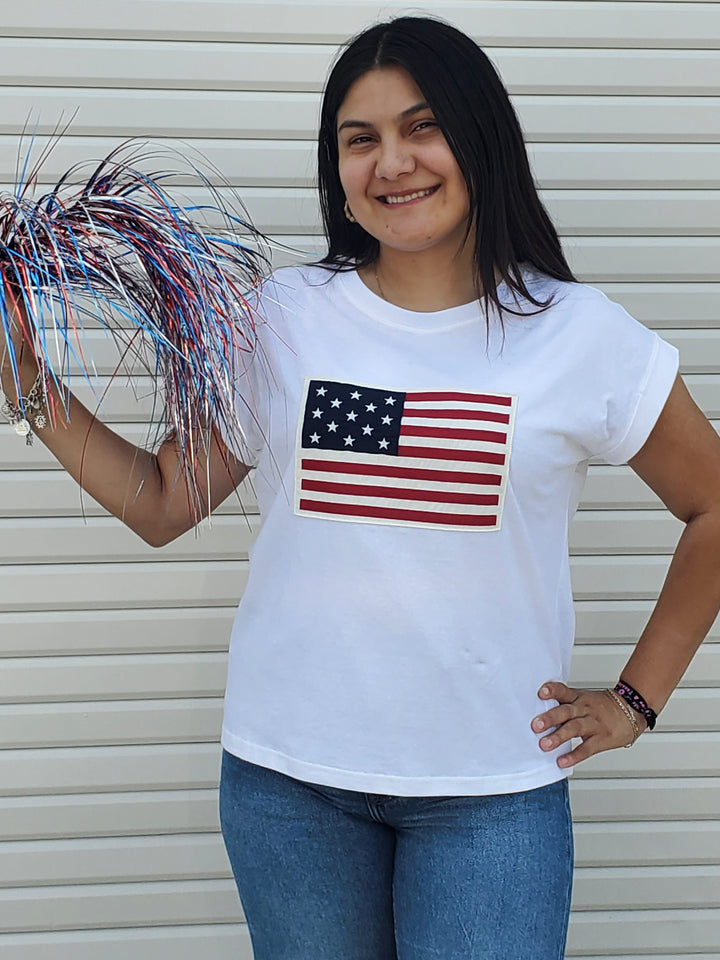 USA Flag Patch Tee