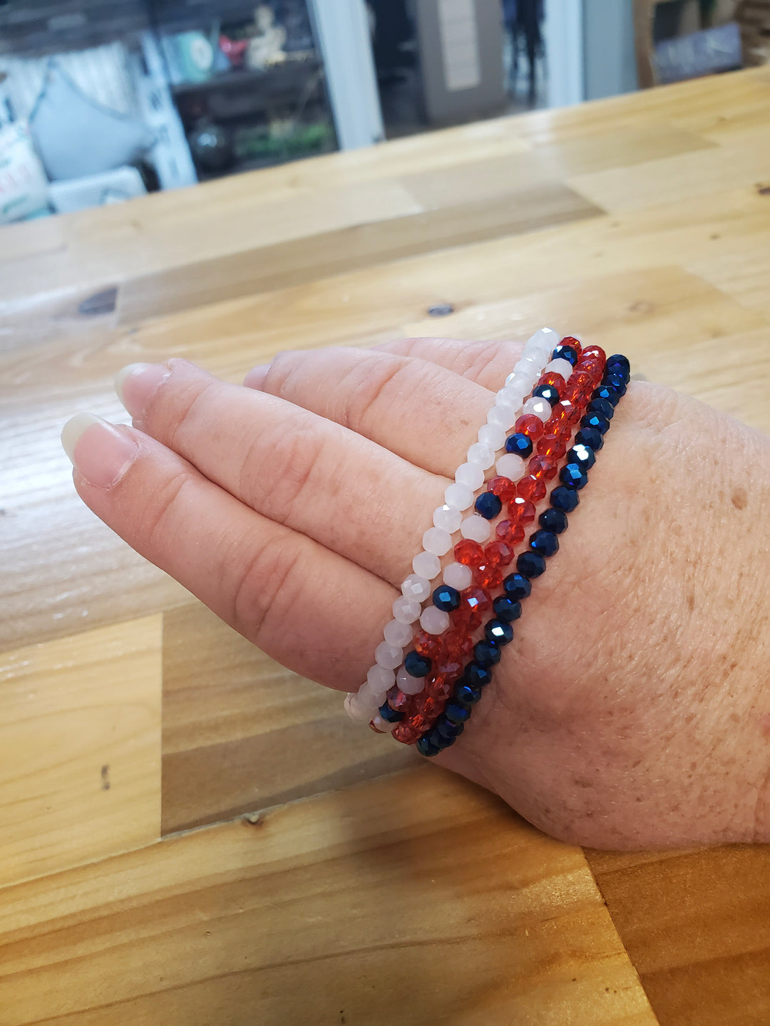 Mila-Mix Patriotic Beaded Stretch Bracelets