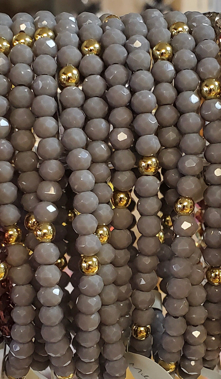 Mila-Mix Beaded Stretch Bracelets-Burgundy